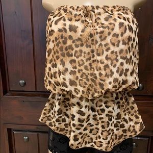 Animal print strapless top